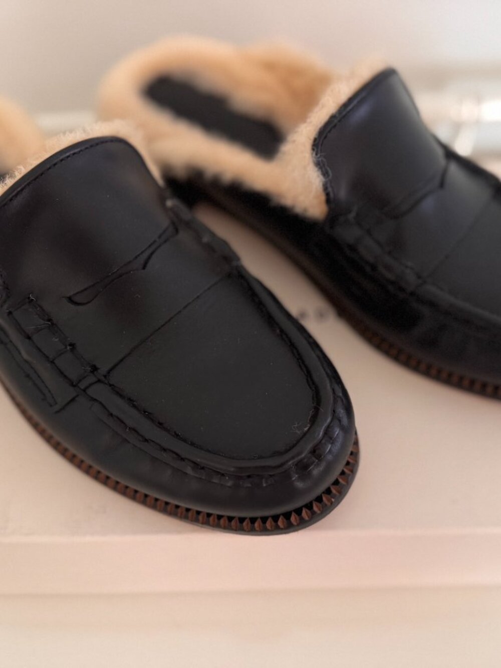 TEMI SHEARLING PENNY LOAFER MULE Freda Salvador